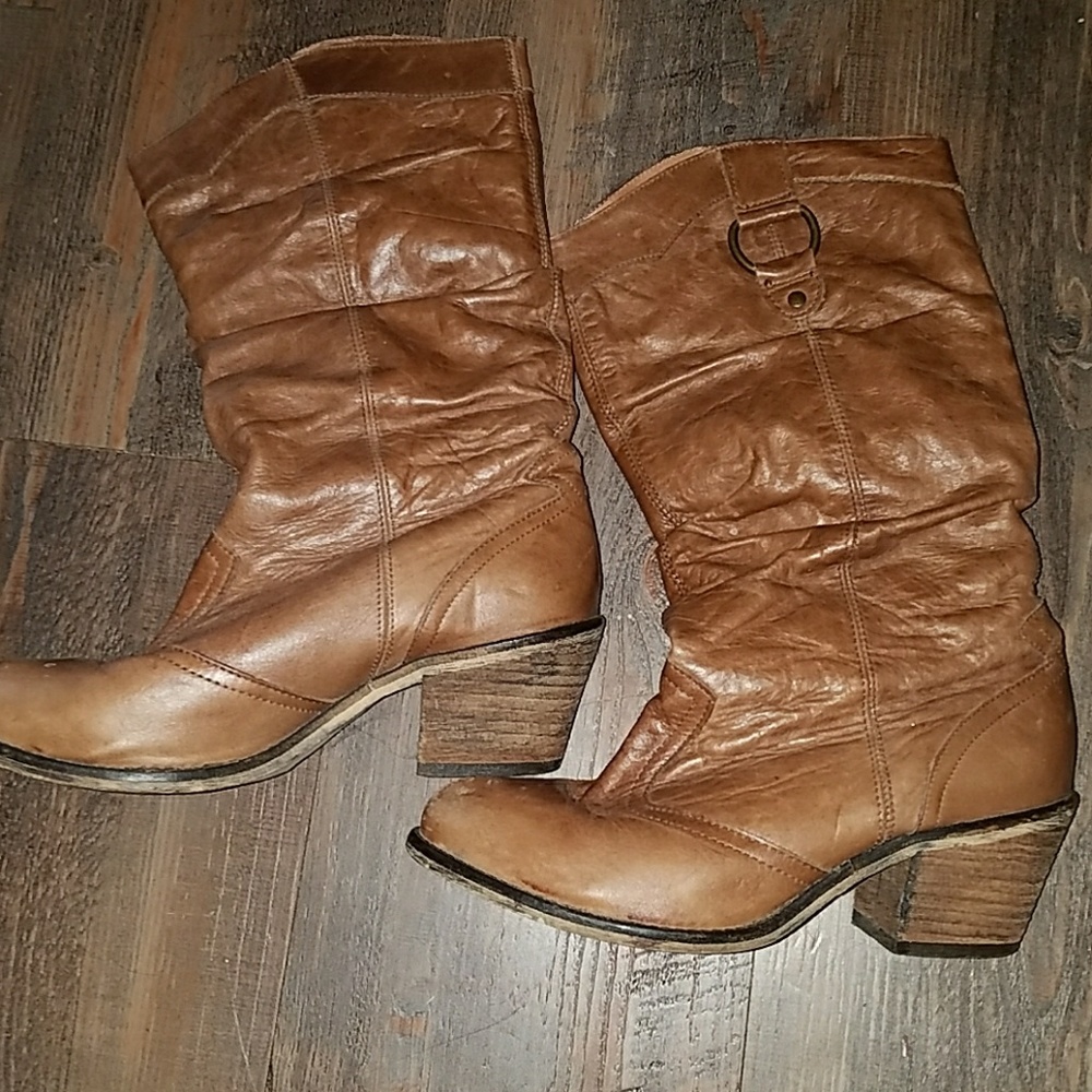 Steve Madden brown leather boots sz 8M